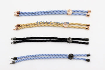 Milian Silk Cord Half Finished Bracelet, Adjustable Half Bracelets, *Upgraded* Tree of Life Bead Slide Bead